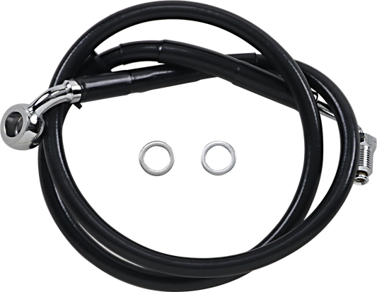 DRAG SPECIALTIES Brake Line - +8" - Black - '18-'21 Softail 618604-8BLK