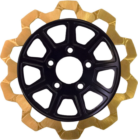 LYNDALL BRAKES9 Spoke Rotor  Rear Blk/Gold Bow Tie 11.5" 5mm4202-2133