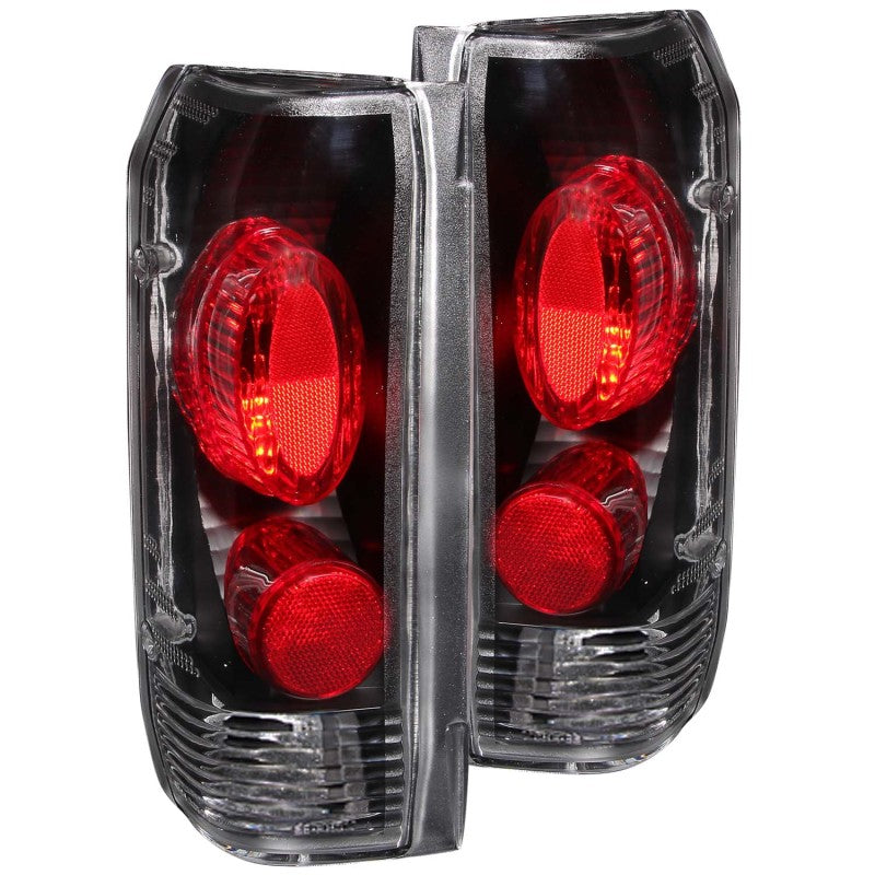 ANZO 1989-1996 Ford F-150 Taillights Black 211062
