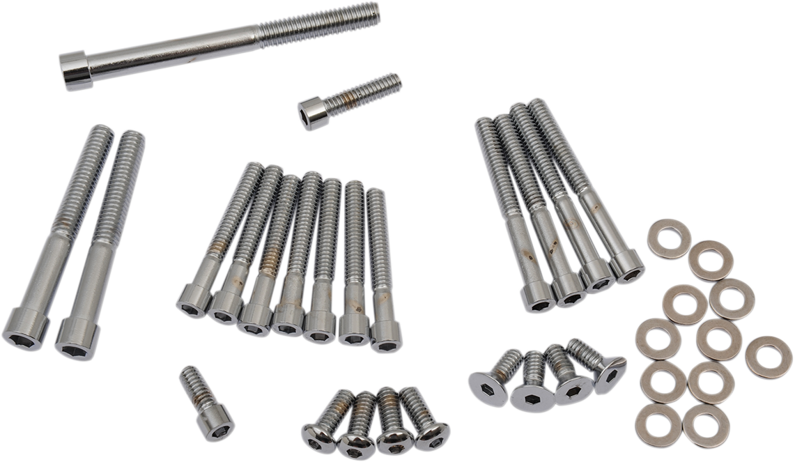 DRAG SPECIALTIES Juego de pernos de cubierta lateral - Pulido - XL MK248S