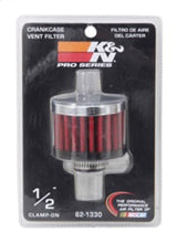 K&N Clamp On Rubber Base Crankcase Vent Filter 0.5in Flange ID 2in OD 1.5in Height 62-1330