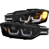 ANZO 2012-2015 BMW 3 Series Projector Headlights w/ U-Bar Black 121504