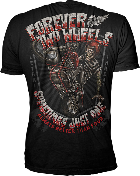 LETHAL THREAT Forever Two Wheels T-Shirt - Black - XL LT20898XL