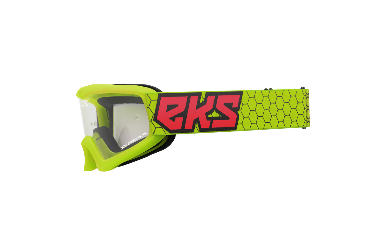 EKS BRAND Xgrom Youth Goggle Flo Ylw/Black/Fire Red Clear 067-30335