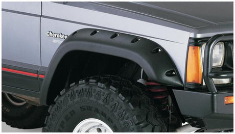 Bushwacker 84-01 Jeep Cherokee Cutout Style Flares 2pc Fits 4-Door Sport Utility Only - Black 10035-07
