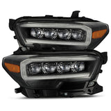 AlphaRex 16-20 Toyota Tacoma NOVA LED Projector Headlights Plank Style Black w/Activation Light 880707