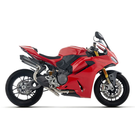 Arrow  Ducati Panigale V2/V2s E5+ 2025 2026 Rh/Lh Round Sil Titanium Dark Silencers + Stainless Steel Link Pipe 77004prn