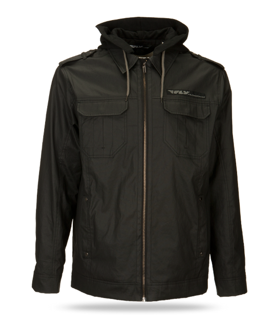 FLY RACING Waxed Jacket W/Hood Black 2x 354-61302X