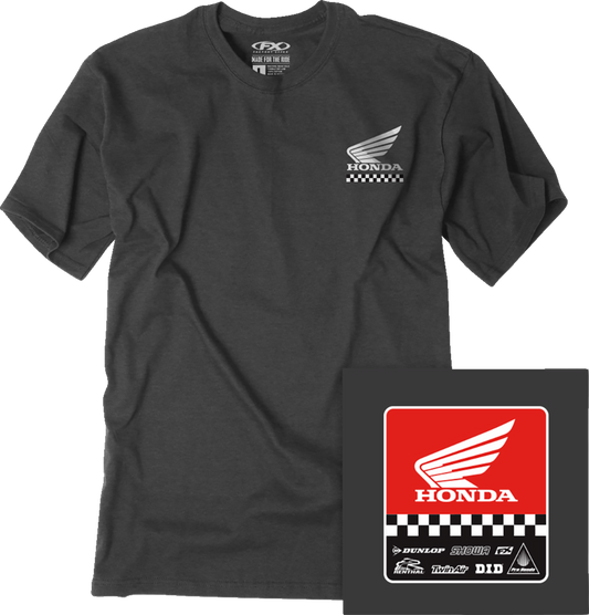 FACTORY EFFEX Honda Starting Line T-Shirt - Heather Charcoal - XL 27-87306