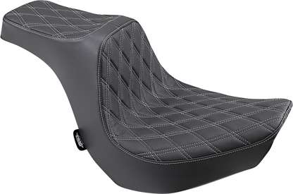 DRAG SPECIALTIES Predator III Seat - Double Diamond - Silver Stitching 0802-1268