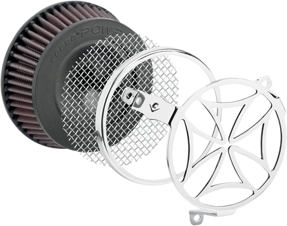 COBRA Air Filter - Cross - Chrome 606-0101-02-SB