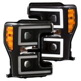 ANZO LED Headlights 17-18 Ford F-250 Super Duty Plank-Style L.E.D. Headlight Black (Pair) 111388