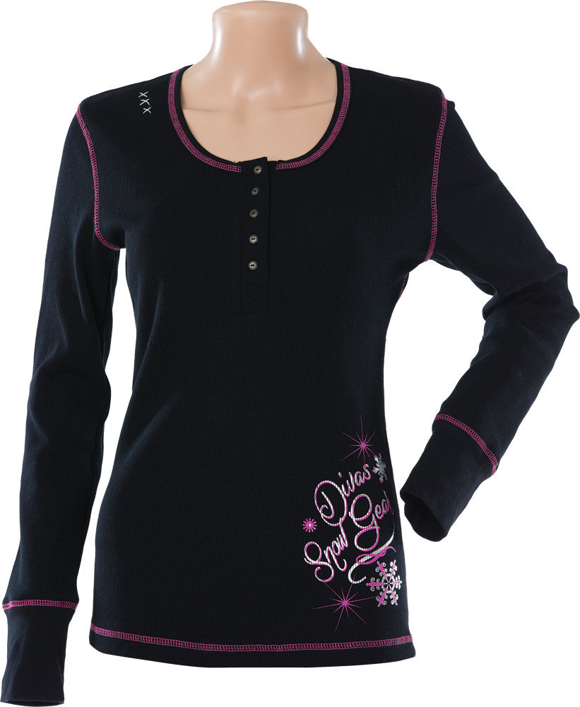 DSG Henley Thermal Shirt Black X 67603