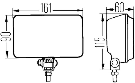 Hella 450 H3 12V SAE/ECE Fog Lamp Kit Clear - Rectangle (Includes 2 Lamps) LA005860601