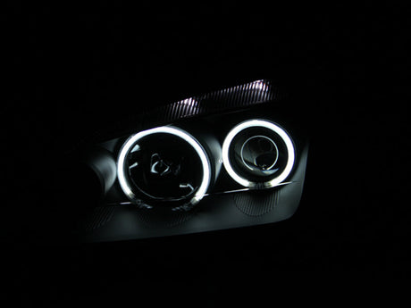 ANZO 2005-2007 Ford Focus Projector Headlights w/ Halo Black 121198