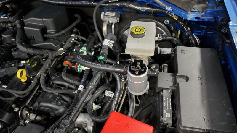 J&L 2021.5-2022 Ford Bronco 2.3L EcoBoost Oil Separator 3.0 Passenger Side - Clear Anodized 3075P-C