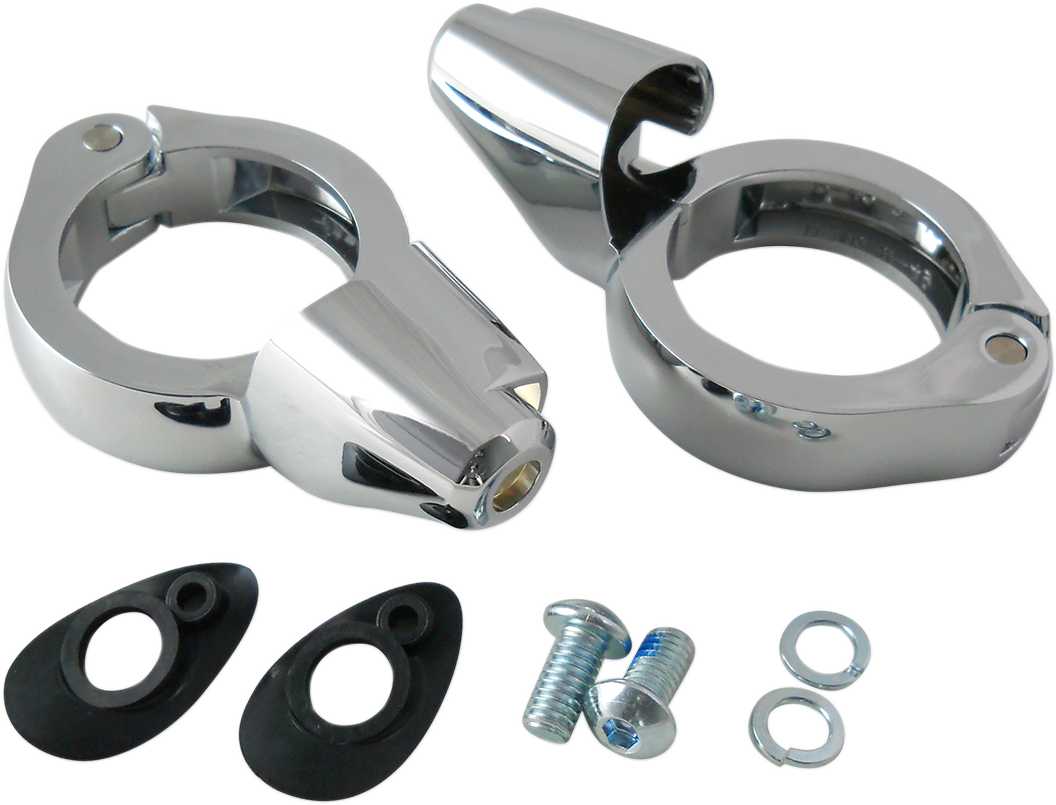 DRAG SPECIALTIES Turn Signal Mount - 49mm - Chrome 77855C