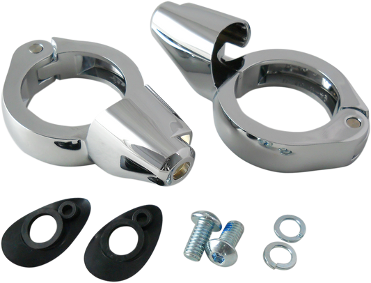 DRAG SPECIALTIES Turn Signal Mount - 49mm - Chrome 77855C