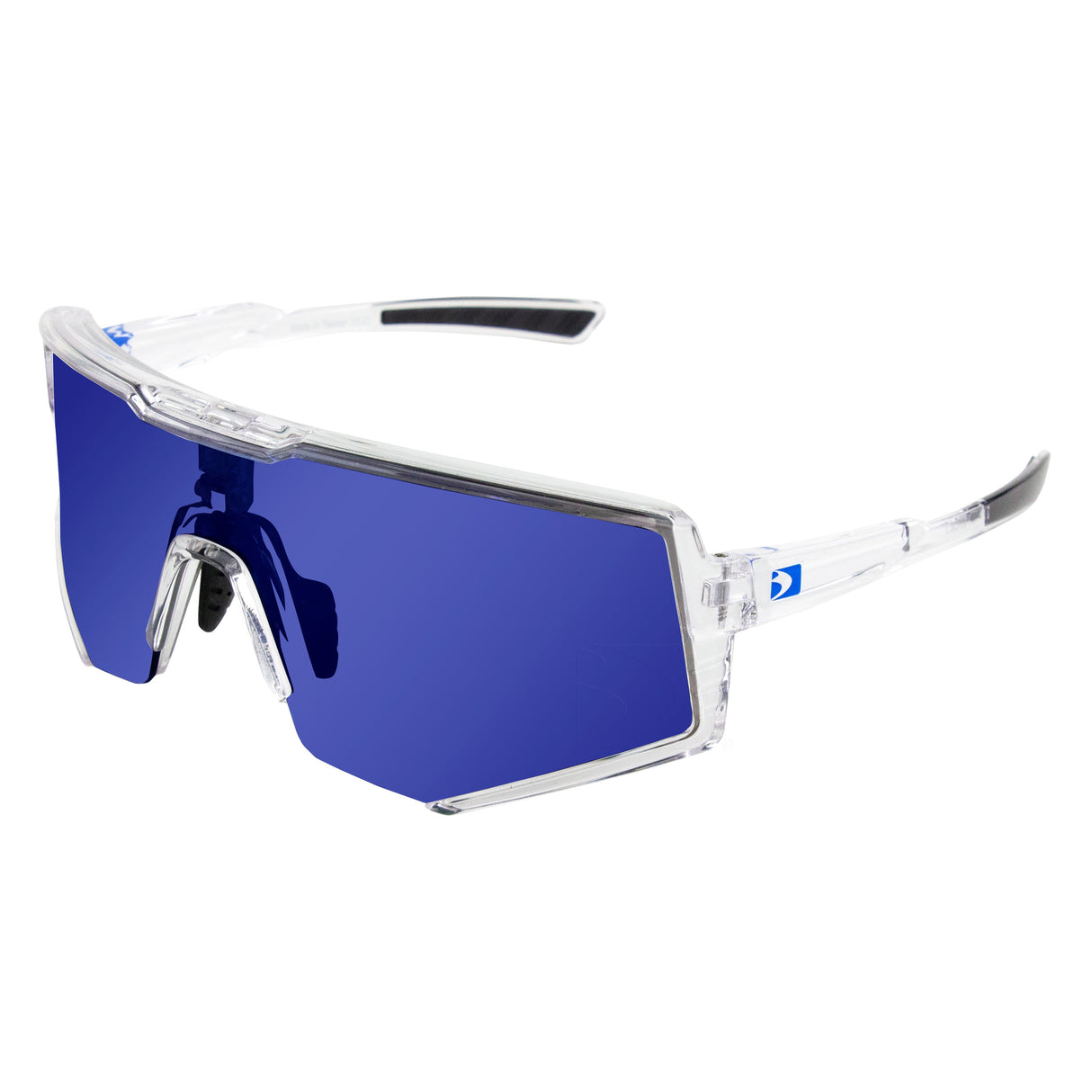 BOBSTER Sprocket Cycling Sunglass Crystal Clear Blue Mirror SPROCKET : BSPR01