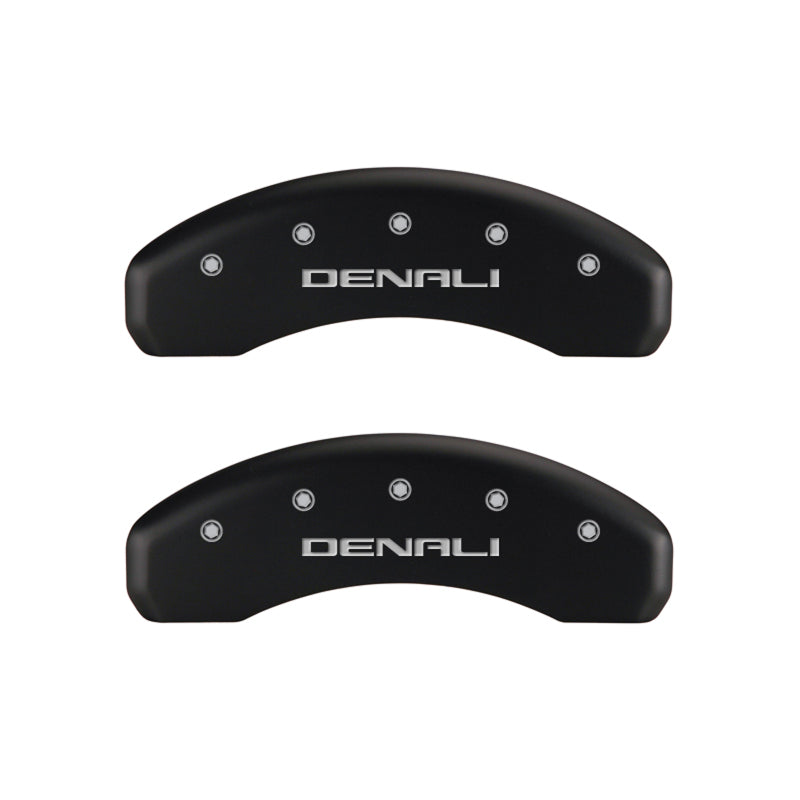 MGP 4 Caliper Covers Engraved Front & Rear Denali Red finish silver ch 34208SDNLRD