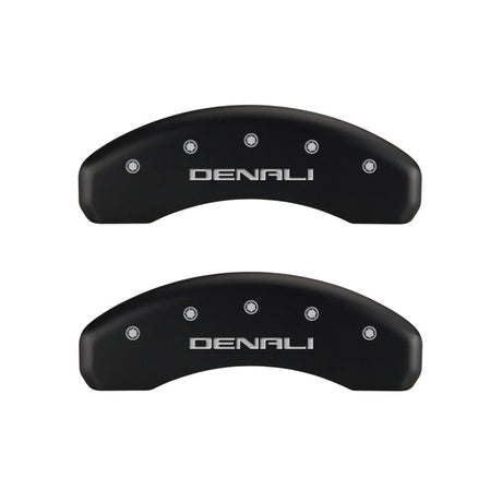 MGP 4 Caliper Covers Engraved Front & Rear Denali Red finish silver ch 34208SDNLRD