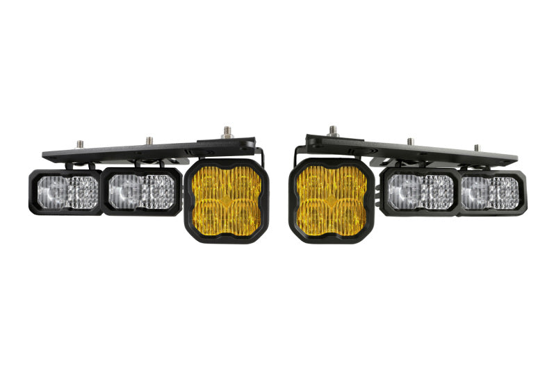 Diode Dynamics 2021 Ford Bronco Stage Series Fog Pocket Kit - Yellow Pro DD7181