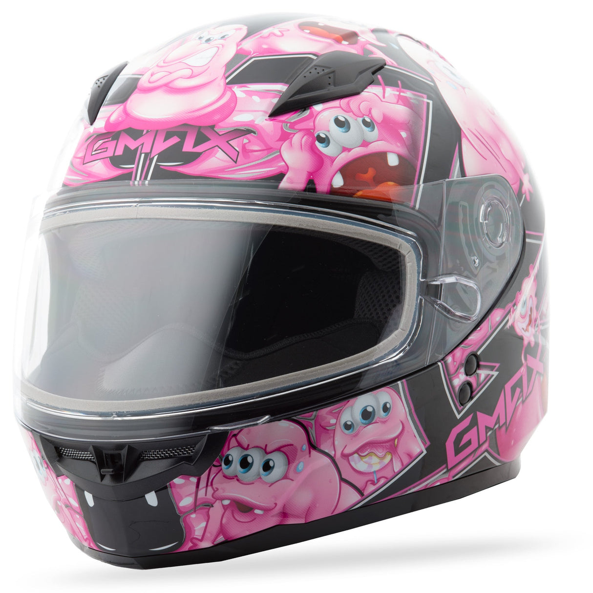 GMAX Gm-49y Snow Helmet Attack Black/Pink Ys G2494400 TC-14