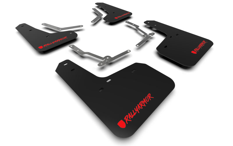 Rally Armor 12-19 Ford Focus ST / 16-19 RS Black UR Mud Flap w/ Red Altered Font Logo MF27-UR-BLK/RD-X