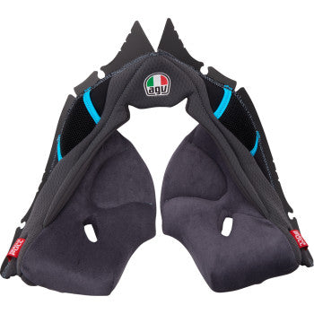 AGV Pista GP RR Cheek Pads - Gray/Cyan - Large 201850005623GL