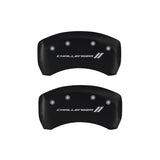 MGP 4 Caliper Covers Engraved Front & Rear With stripes/Challenger Red finish silver ch 12181SCL1RD