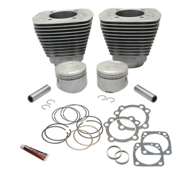 S&S Cylinder 84-99 BT w/Super Stock Cylinder Heads 89in 3 1/2in Bore Cylinder & Piston Kit - Natural 91-7211
