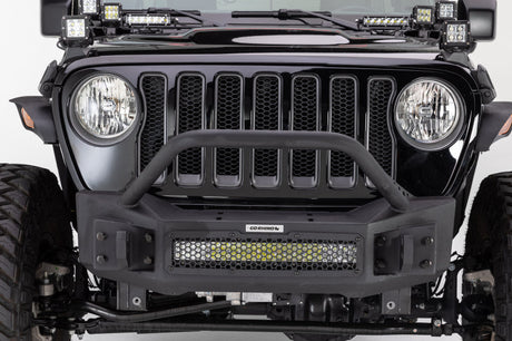 Go Rhino 07-20 Jeep Wrangler JL/JLU/JK/JKU/Gladiator JT Rockline Front Stubby Bumper w/ Overrider 331101T