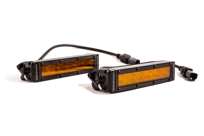 Diode Dynamics 6 In LED Light Bar Single Row Straight SS6 - Amber Wide Light Bar (Pair) DD5044P