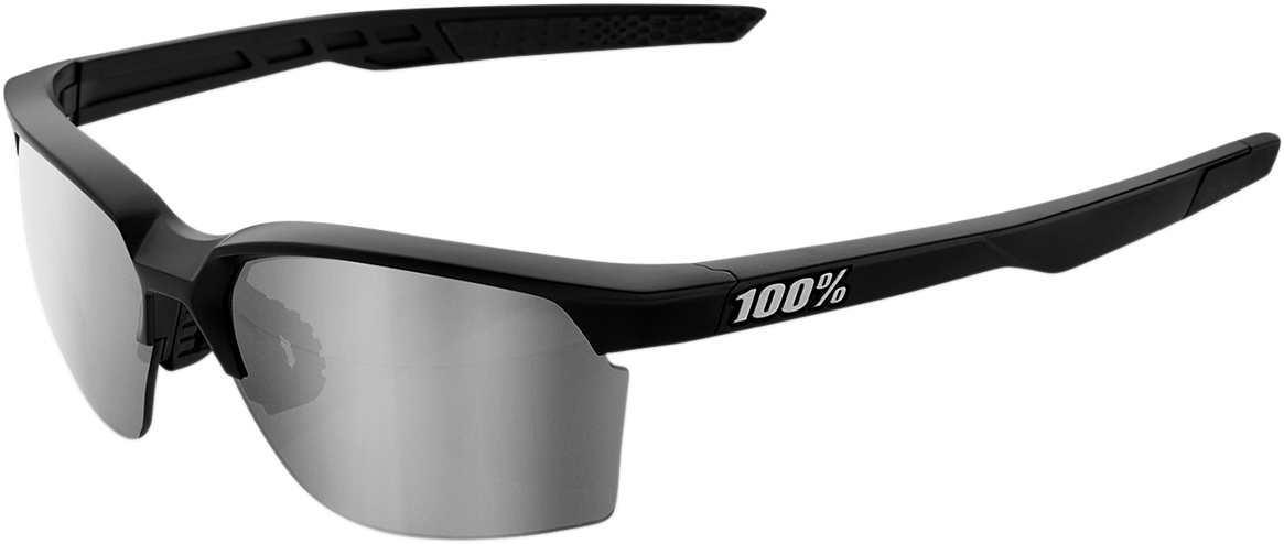 100% Sportcoupe Sunglasses - Black - Silver Mirror 61020-019-76