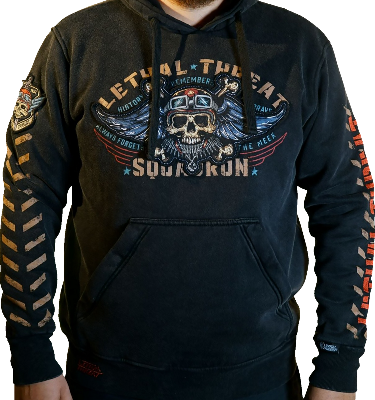 LETHAL THREAT Flight and Fight Hoodie - Black - Medium HD84076M