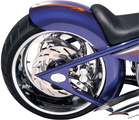 RUSS WERNIMONT DESIGNS Custom Rear Fender for Rigid Frames - Left-Side Drive - Steel - 11" W x 36.5" L 380309