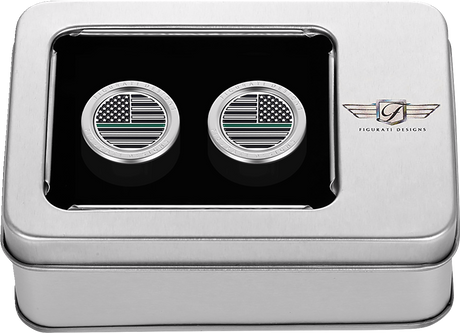 FIGURATI DESIGNS Docking Hardware Covers - American Flag - Green Line - Short - Stainless Steel FD72-DC-2530-SS