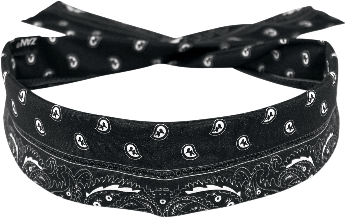 ZAN HEADGEAR Cooldanna Head Wrap - Black Paisley DP101