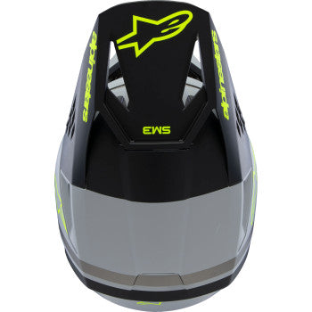 ALPINESTARS Youth SM3 Helmet - Radium - Matte Gray/Black/Yellow Fluo - Large 8301825-9510-YL