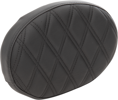 DRAG SPECIALTIES Backrest Pad - Oval - Double Diamond - Black 0822-0428