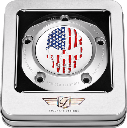 FIGURATI DESIGNS Timing Cover - 5 Hole - Skull - Stainless Steel FD24-TC-5H-SS