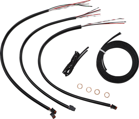 LA CHOPPERS Handlebar Cable/Brake Line Kit- Quick Connect - Complete - 15" - 17" Ape Hangers - Stainless LA-8156KT2-16