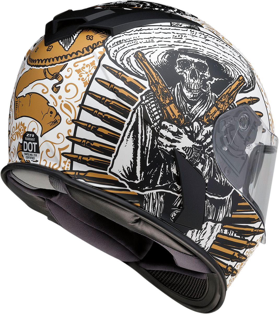 Z1R Warrant Helmet - Sombrero - White/Gold - XL 0101-14168