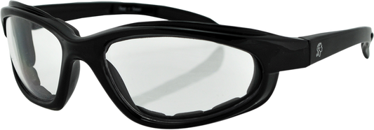 ZAN HEADGEAR Arizona Sunglasses - Shiny Black - Clear EZAZ001C