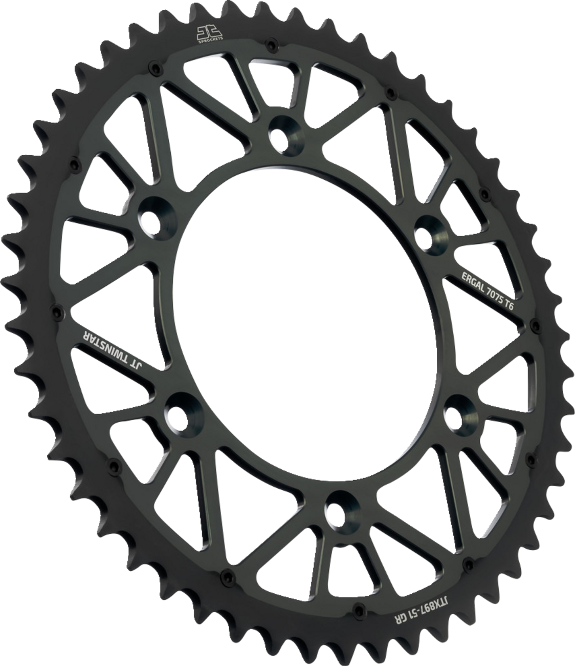 JT SPROCKETS Steel Rear Sprocket - Graphite - 51 Tooth JTX897.51GR