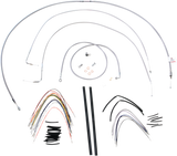 BURLY BRAND Handlebar Cable/Brake Line Kit - Complete - 18" Ape Hanger Handlebars - Stainless Steel B30-1058