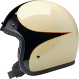 BILTWELL Bonanza Helmet - Gloss Vintage White/Black Scallop - Small 1001-559-202