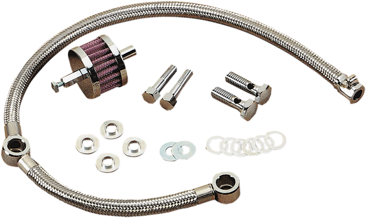 DRAG SPECIALTIES Stainless Steel Breather for '93-'17 Big Twin 289118-BC736