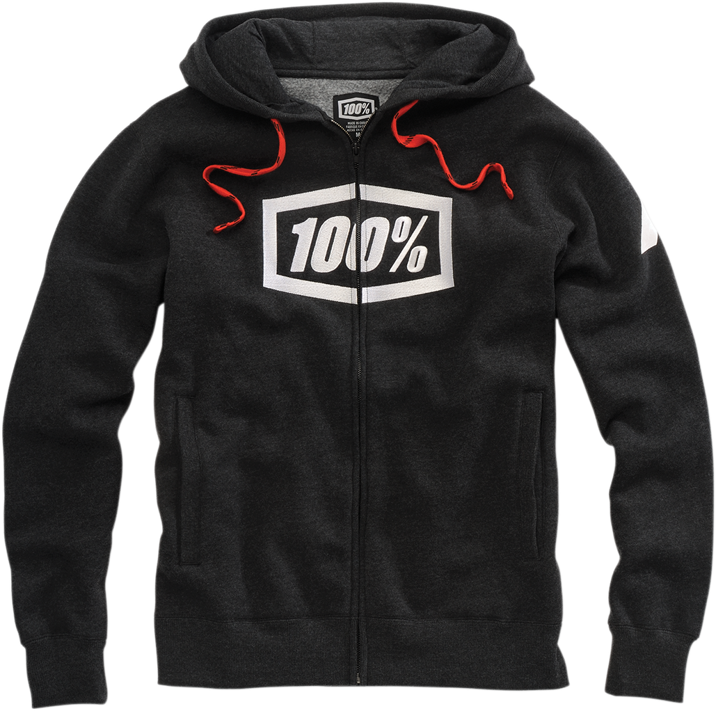 100% Syndicate Fleece Zip-Up Hoodie - Heather Black/White - Medium 20032-00001