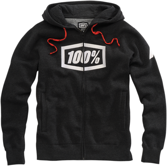 100% Syndicate Fleece Zip-Up Hoodie - Heather Black/White - XL 20032-00003